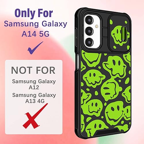 Miniatura 2 de Funda para teléfono Samsung Galaxy A14 5G Funda de mujer linda para niñas, cara sonriente, divertida y divertida, diseño estético Kawaii con funda