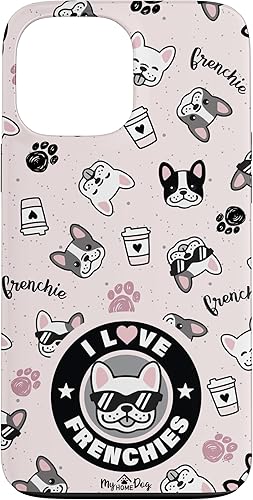 Funda para iPhone 13 Pro Max I love Frenchies - I Love French Bulldogs