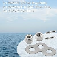 Vista 5 de Tuerca de apoyo del motor de arrastre, pasador de cizalla y arandelas de repuesto para piezas Minn Kota MKP-33 MKP-34 MKP-38 1865019