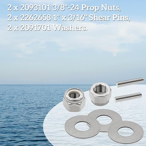 Miniatura 5 de Tuerca de apoyo del motor de arrastre, pasador de cizalla y arandelas de repuesto para piezas Minn Kota MKP-33 MKP-34 MKP-38 1865019