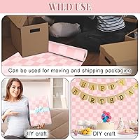 Vista 5 de Rollo de tablón de anuncios de color rosa a cuadros, color rosa pastel, reutilizable, impermeable, borrable, de tela no tejida, tablón de anuncios