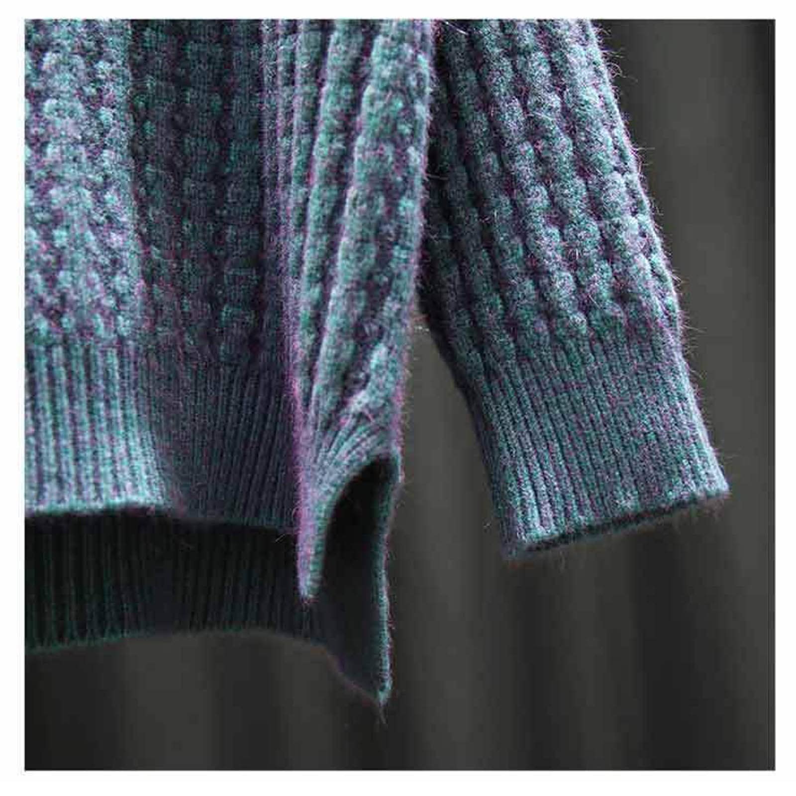 Damski sweter z golfem, bardzo duży sweter o szerokości dzianej z długim rękawem, sweter Jumper zima, luźny, ciepły ubranie, kobiecy elegancki top na co dzień (kolor: A1, rozmiar: M)