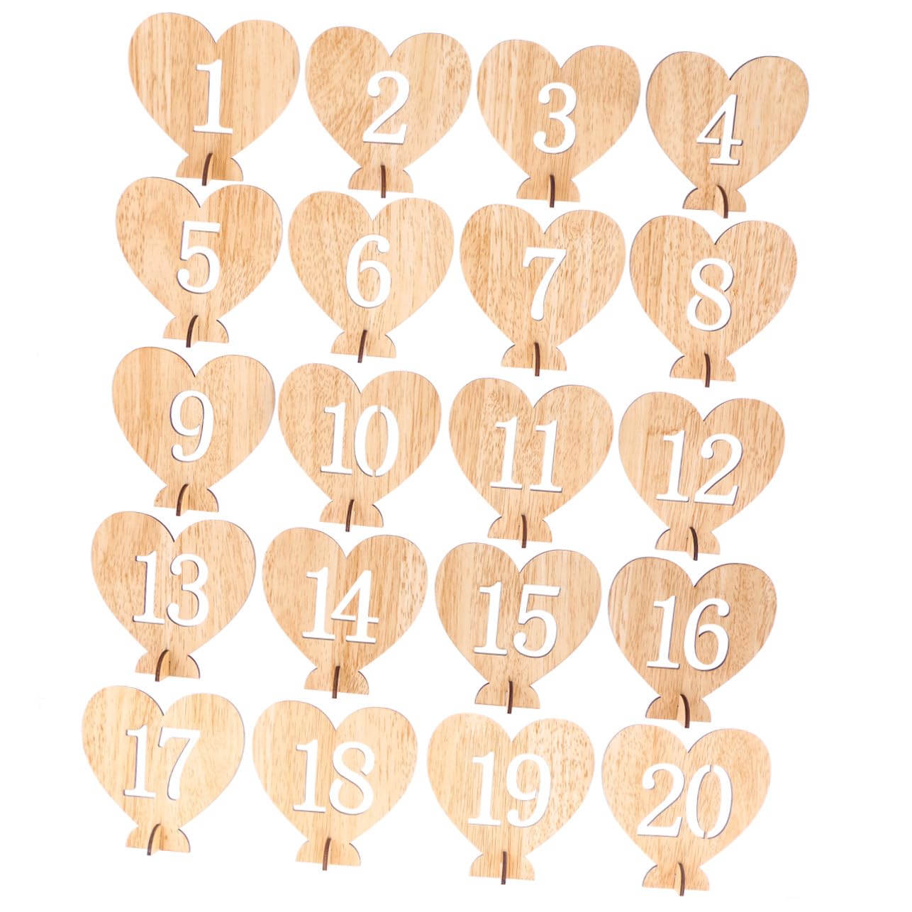 Numéros de table en bois de 1 à 20, accessoire décoration de table de fête et événements - 8