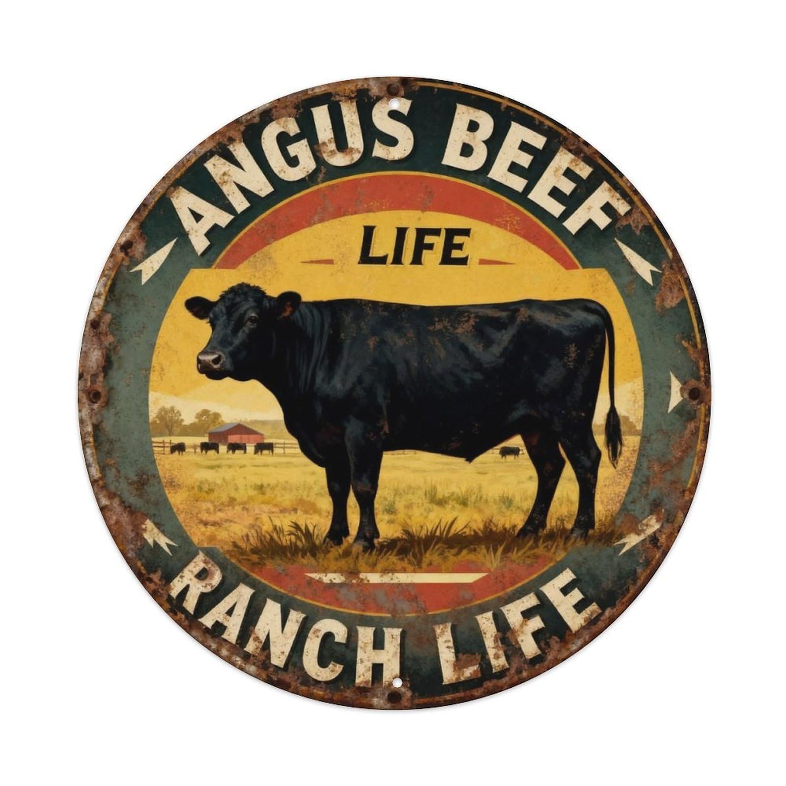 Angus Beef Ranch Life Metal Tin Sign Plaque