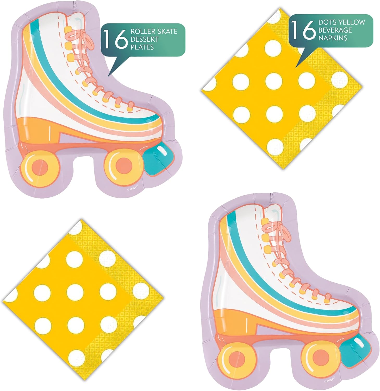 Best Party Supplies - HOME & HOOPLA Retro roller Skate Plates Review