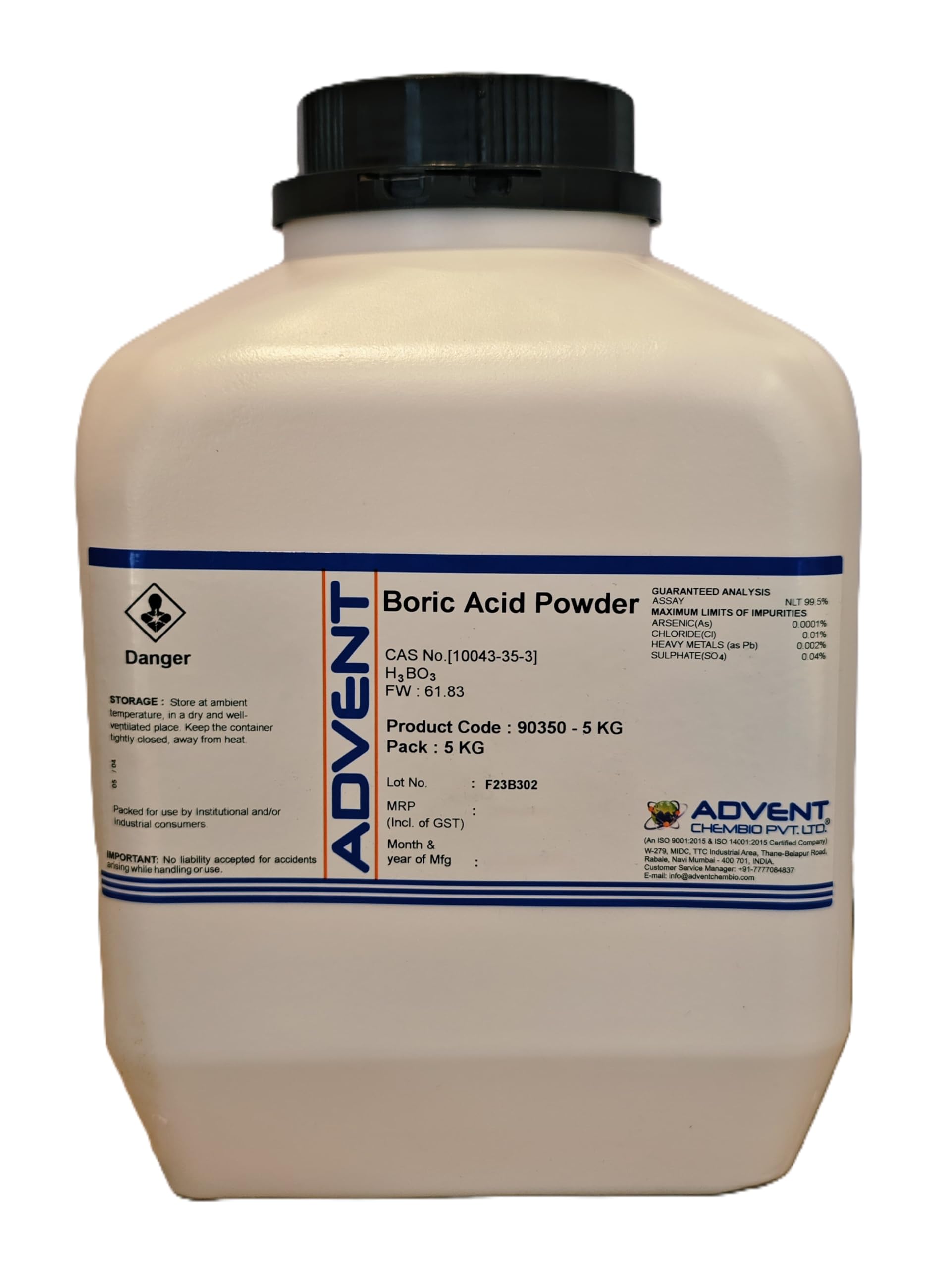 Boric Acid Powder 5 KG | Multipurpose use - Carrom Board, pest control, cleaning agent-image-46
