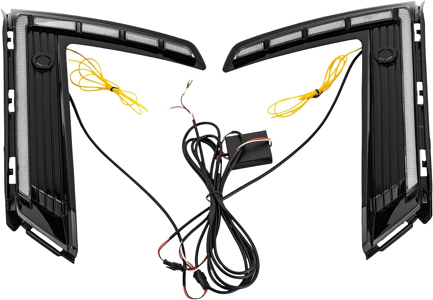 LED Daytime Running Light Fog lamp Compatible with Honda CR-V CRV 2023 2024 2x DRL Fog Lights Black+Clear