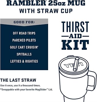 YETI Rambler 25 oz Tumbler with Handle and Straw Lid, Travel Mug Water Tumbler, Vacuum Insulated Cup with Handle, Stainless Steel, Agave Teal
