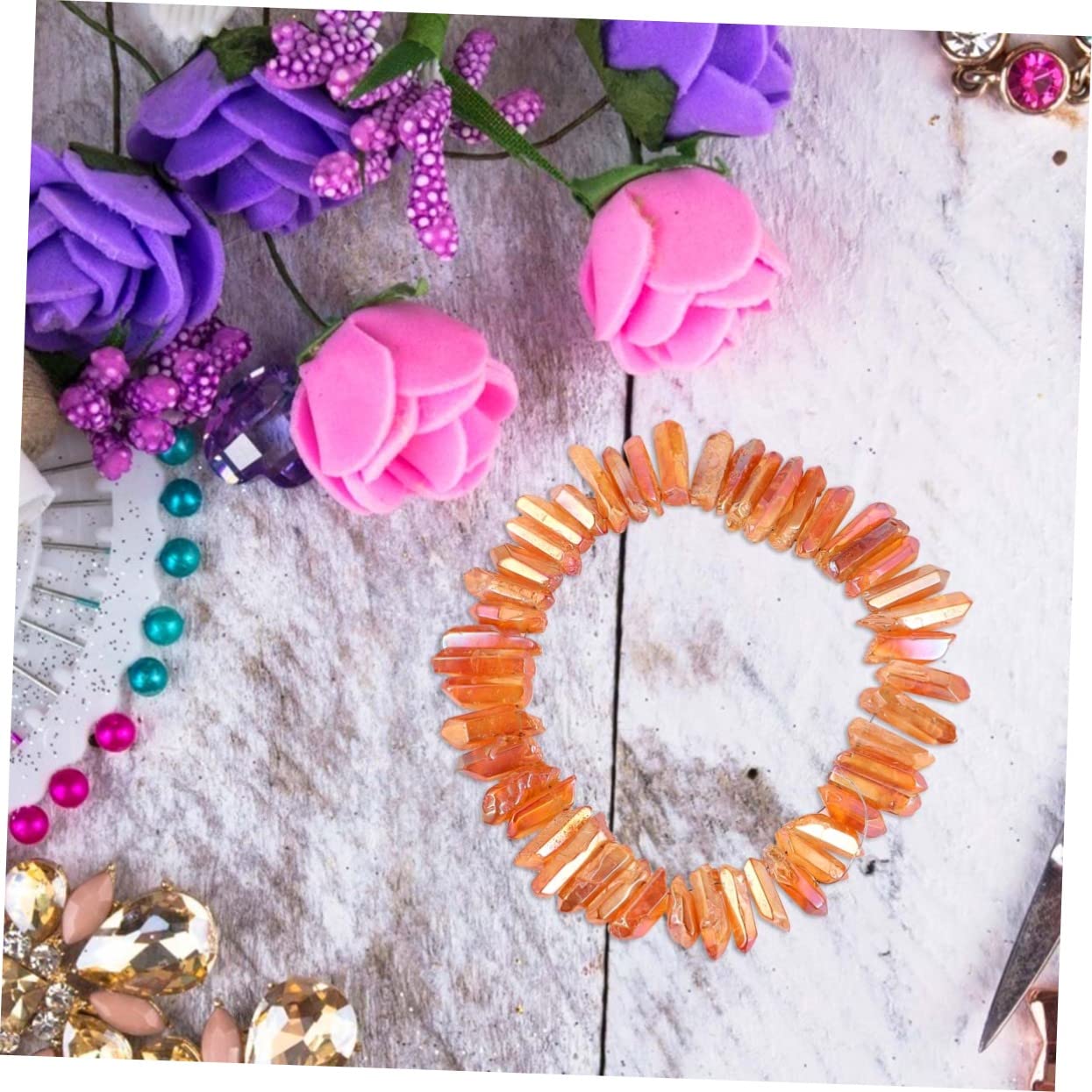 DIYEAH 3ensembles Kit De Pour Boucles Oreilles Ensemble De Cristaux Orange Pour Accessoires De Bijoux Fait Main Pour Délicates