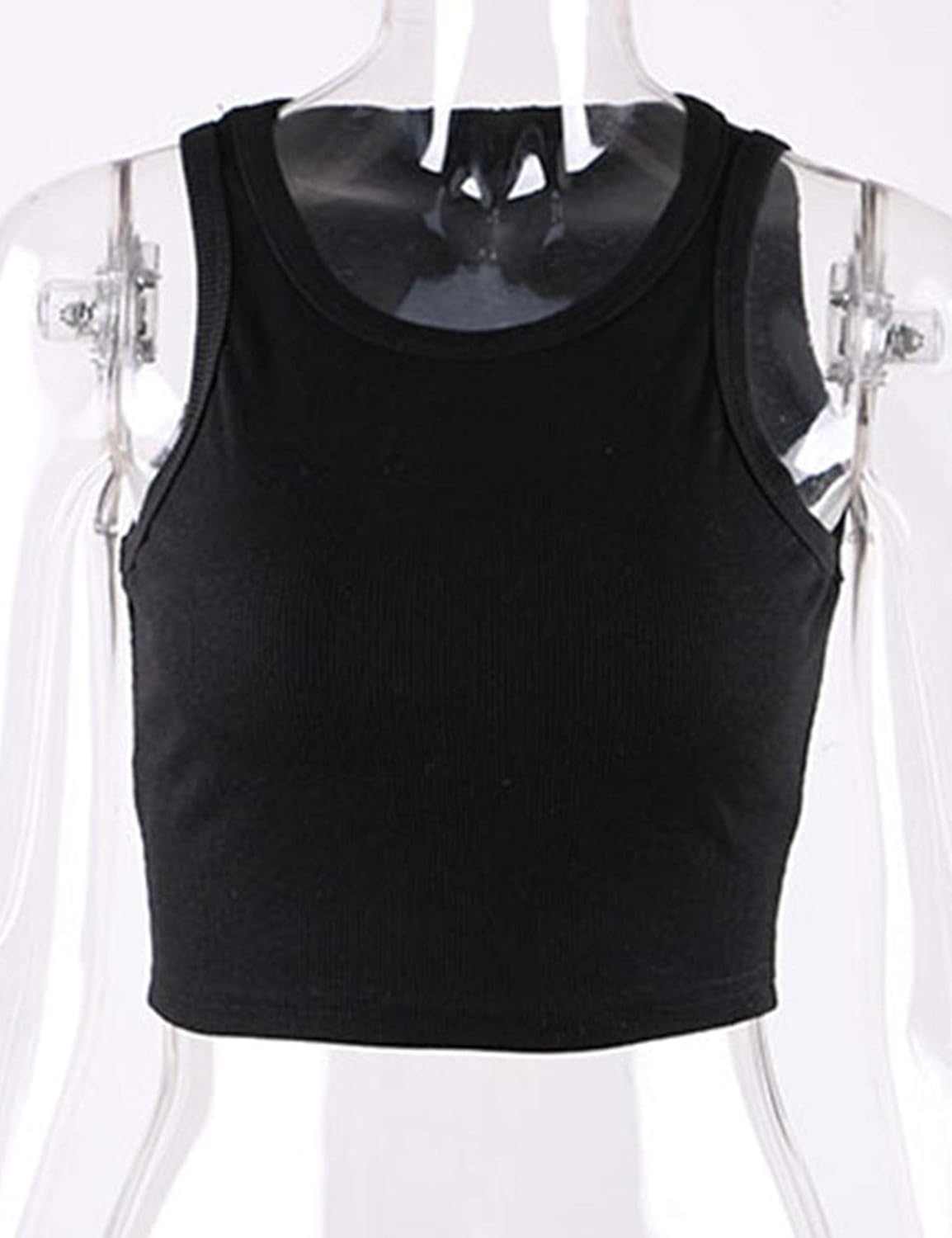 MISSACTIVER Women Basic Sleeveless Vest Crop Tank Top Casual Crew Neck Binding Crop Top - Image 5