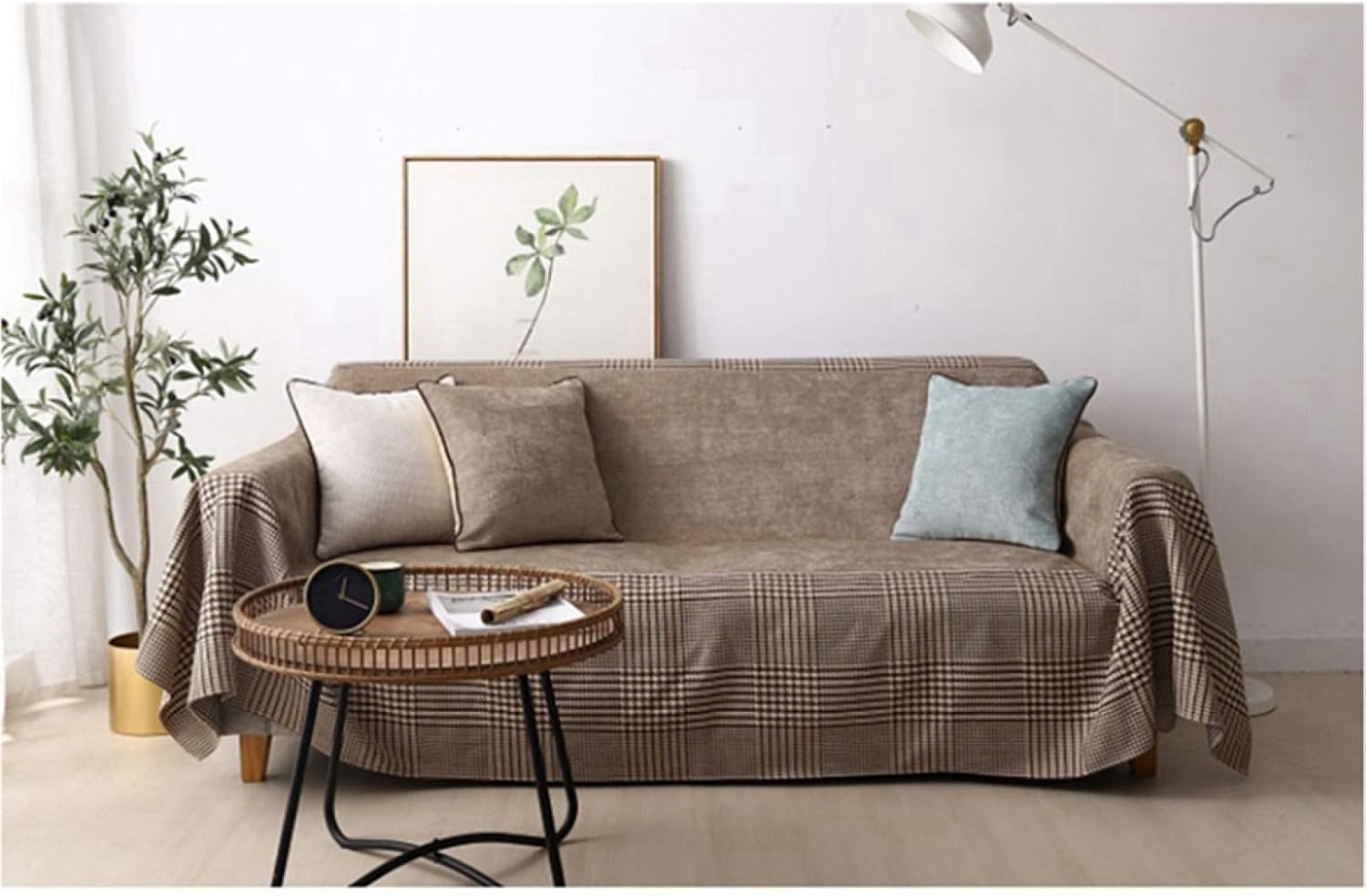 マルチカバー 長方形 ブラウン 180*380cm おしゃれ 3人掛け 2人掛け ひざ掛け ソファーカバー ベッド こたつカバー テ