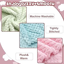 Frienda 4 Pcs Baby Fuzzy Blanket Fluffy Baby Blanket for Boys Girls Soft Warm Infant Newborn Toddler Receiving Nursery Bed Supplies, 32 x 24 Inch(Fresh Color)