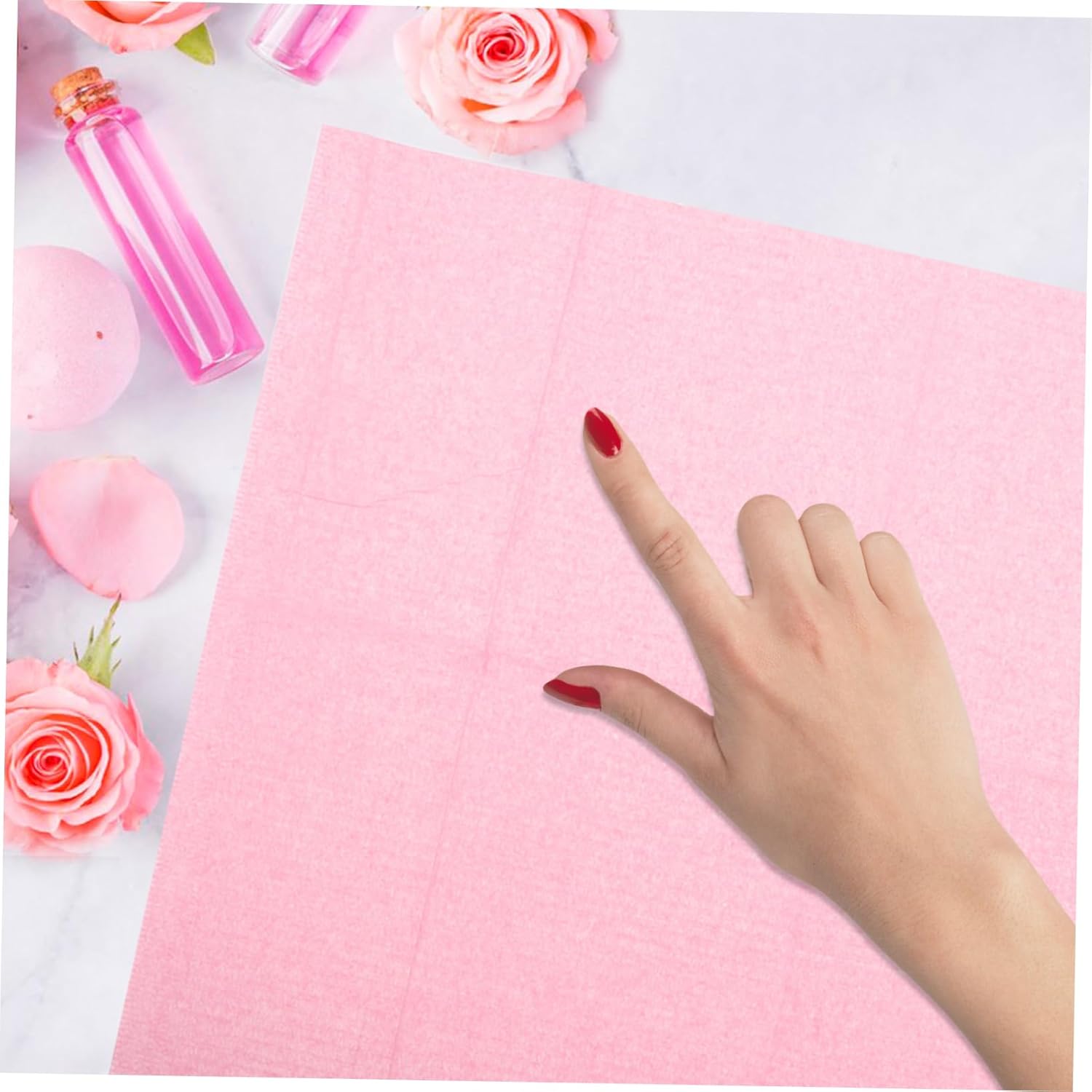 Mikinona Dispos. Nail Mat 125pcs Pink Nonwoven Mats Nail Pads Towels for Manicure