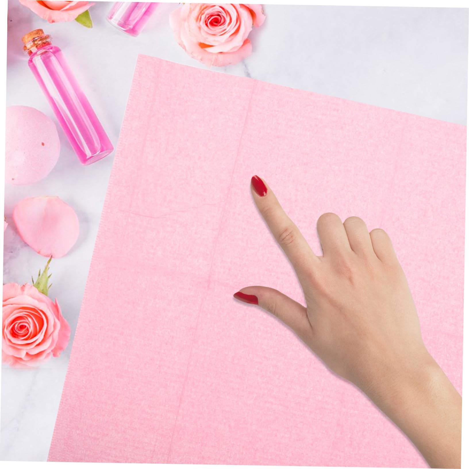 Healvian Tappetino per Unghie Monouso Rosa 125 Pezzi, e Non Tessuto, per Salone Manicure, Protezione Tavolo | Supporto Mano Comodo, Sostituzione Rapida, per Manicure e Salone, Accessori Tavolo