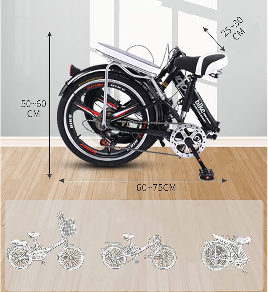 Amazon.co.jp: 折り畳み自転車 7段変速 20/22インチ カゴ付 ワイヤ錠