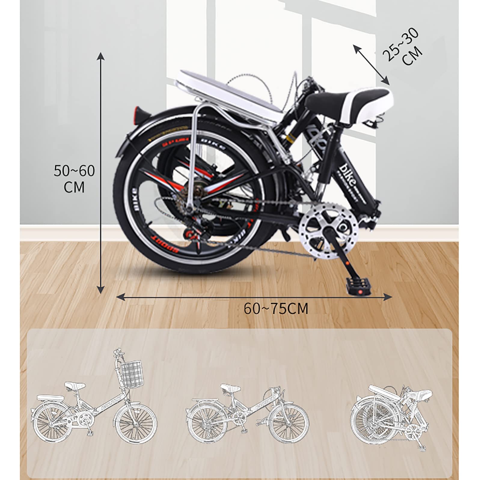 美品折りたたみ自転車 20インチ カゴ/7段変速/泥除け付き Amazon.co.jp: 折り畳み自転車 7段変速 20/22インチ カゴ付