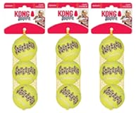 Squeakair Dog Toy Tennis Ball - Medium, x 9