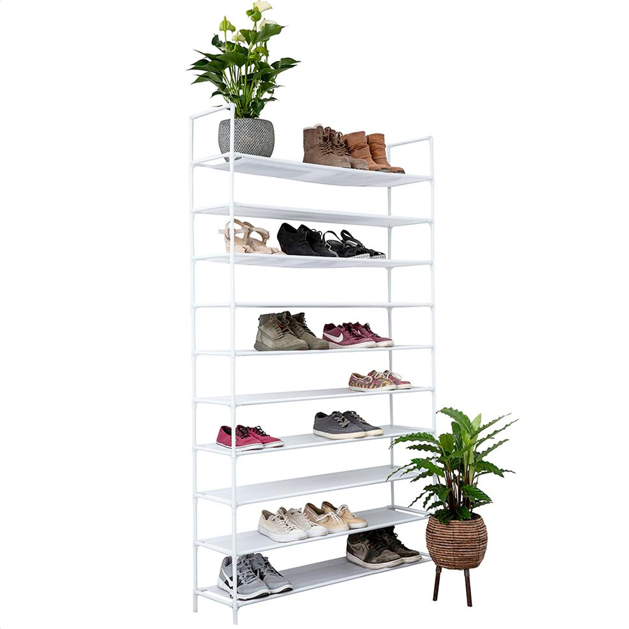 Rangement chaussure réglable Vivol grand format 10 étagères blanches