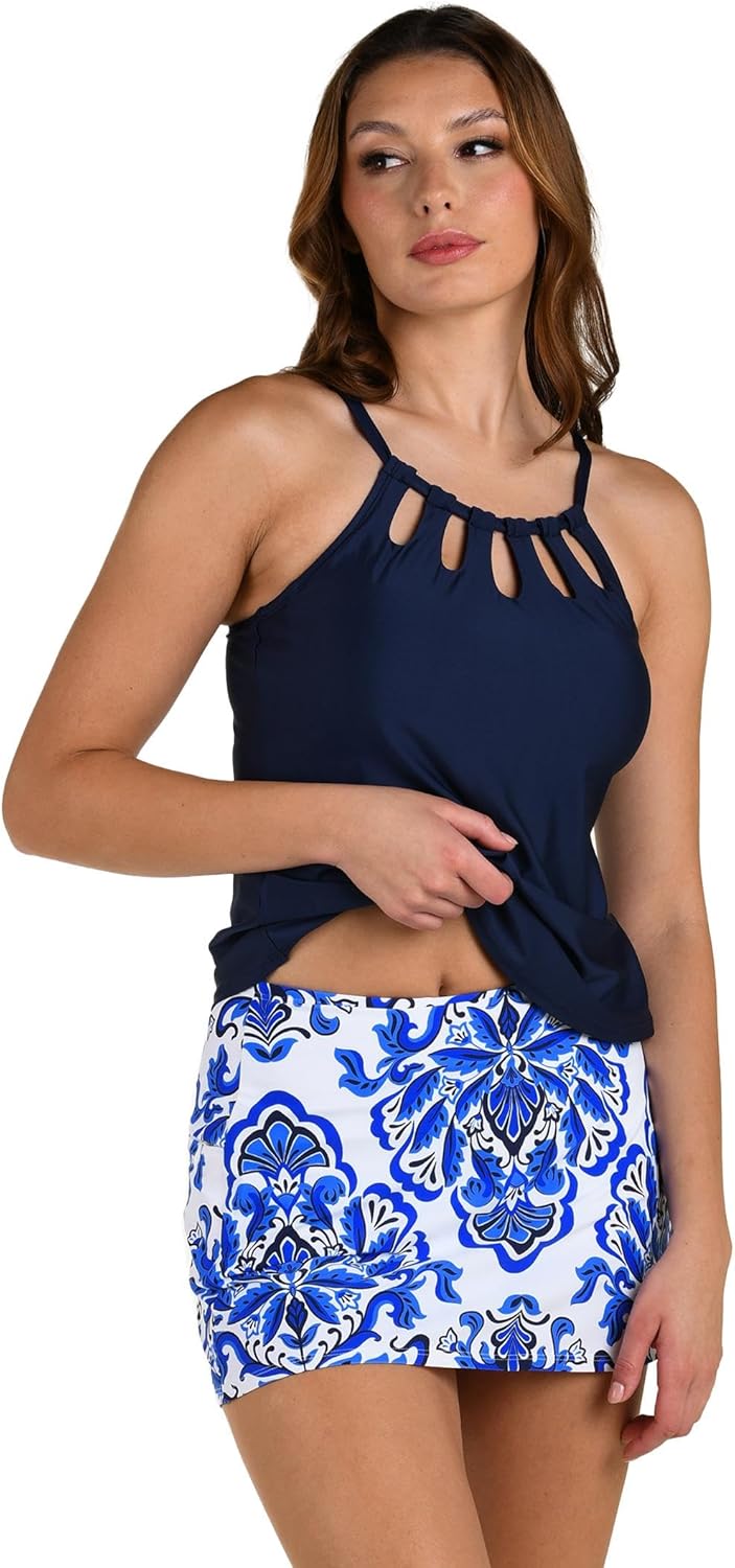 24th & Ocean Womens Swim Skort Swimsuit Bottom - Image 5