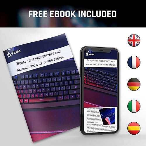 Miniatura 8 de KLIM Teclado inalámbrico recargable Light V2 nuevo 2022 delgado duradero ergonómico retroiluminado teclado inalámbrico para juegos para laptop PC