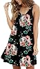 OMZIN Women Sleevesless Crewneck Dress Swing Casual Sleeveless Flared Tank Dress