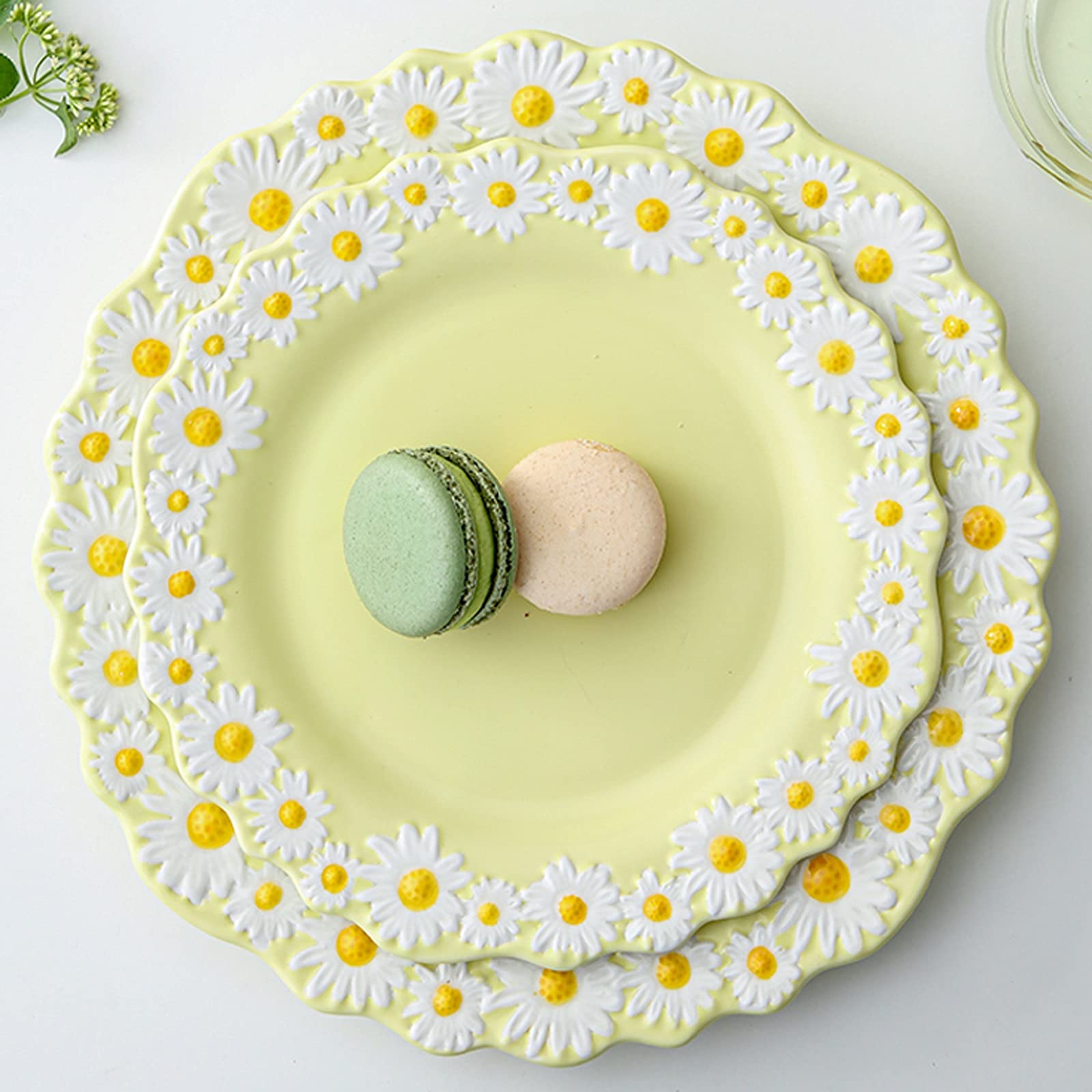 Soporte de cerámica para tartas de 2 niveles, exhibición creativa de postres para cupcakes, pasteles y plato de servir té de la tarde, multiusos