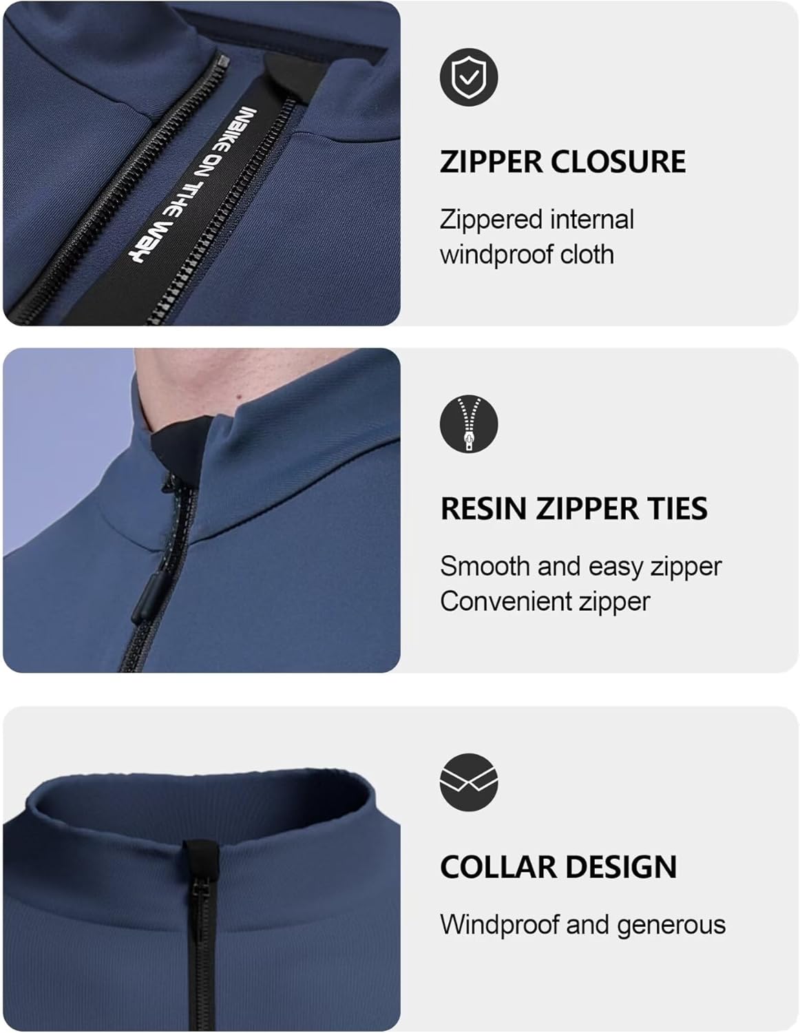 INBIKE Winter Cycling Jackets for Men Women Thermal Fleece Bike Jersey for Cold Weather Riding Windproof Bicycle Clothing - Image 4