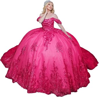 Sparkly Lace Applique Quinceanera Dresses Ruched Tulle Quince Dress | Beaded Off Shoulder Sweet 16 Dresses, Sweetheart 15 Dresses, Glitter Sequin Vestidos de Quinceanera, Quinceanera Parties