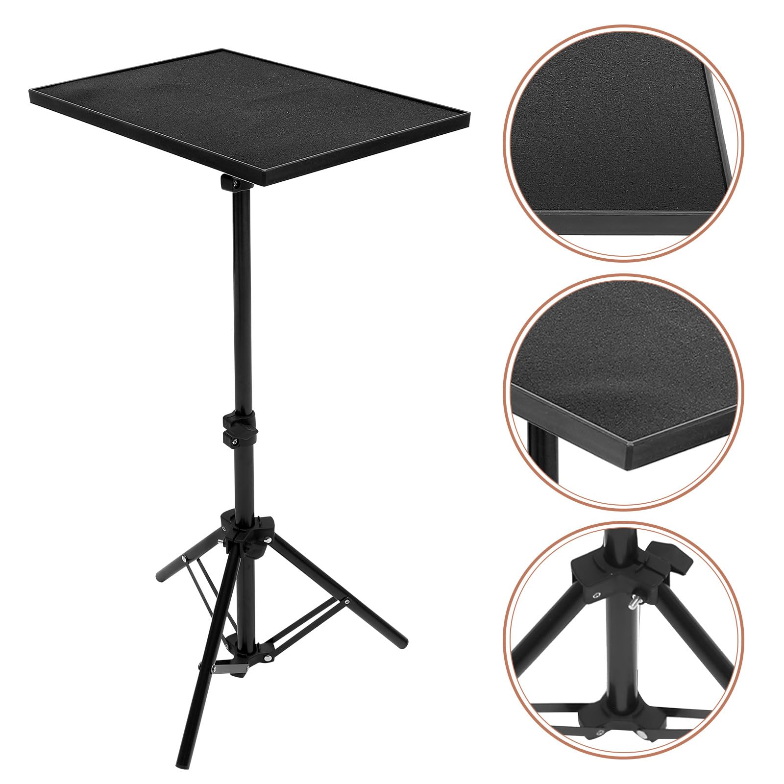 PRETYZOOM Soporte Plana para Portátil de Plegable y Proyector Trípode Telescópico Ajuste Superficie Metal y Abs Uso en Salas de Reuniones y Hogar