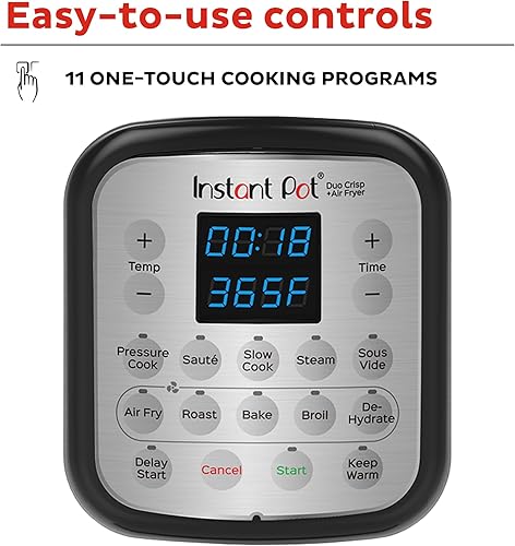 Miniatura 5 de Instant Pot Duo Crisp - Freidora de aire 11 en 1 y olla eléctrica a presión con tapas para diferentes formas de cocción freidora de aire vaporizador