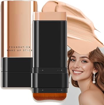 Dual-Action Foundation and Concealer Stick for Complexion - Buildable Full Coverage Cream with Hydrating Skincare Formula & Silky Texture for a Natural Radiant Finish, Longwear Portable Makeup Stick
