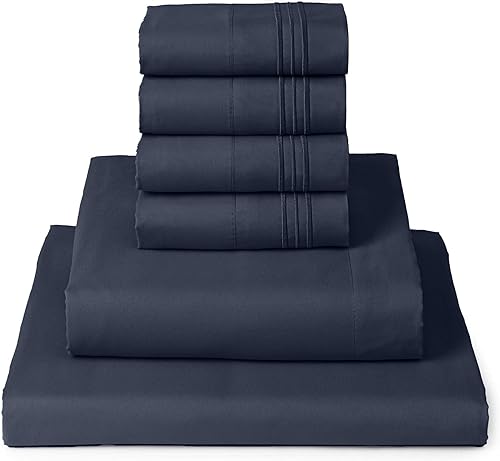 Miniatura 17 de Mellanni - Juego de sábanas King de 6 piezas de la colección Iconic, (incluyendo 4 fundas de almohada), bolsillo extraprofundo de 21 pulgadas, fácil