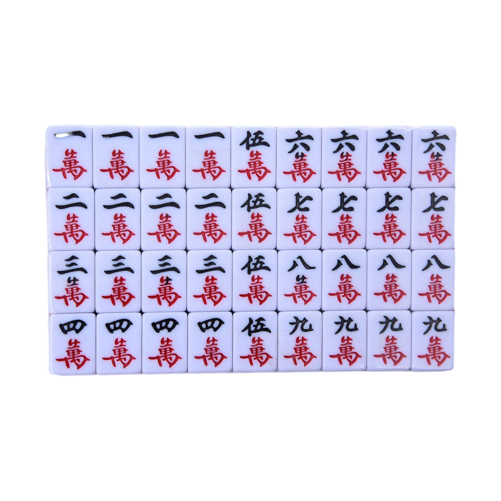 Mahjong Gioco da Tavolo, Gioco, Mahjong Bandiere, Giochi Tradizionali Cinesi Set di Giochi Mahjong, 144 Piastrelle Rosa incise, Regali in Stile Cinese per Giochi di società