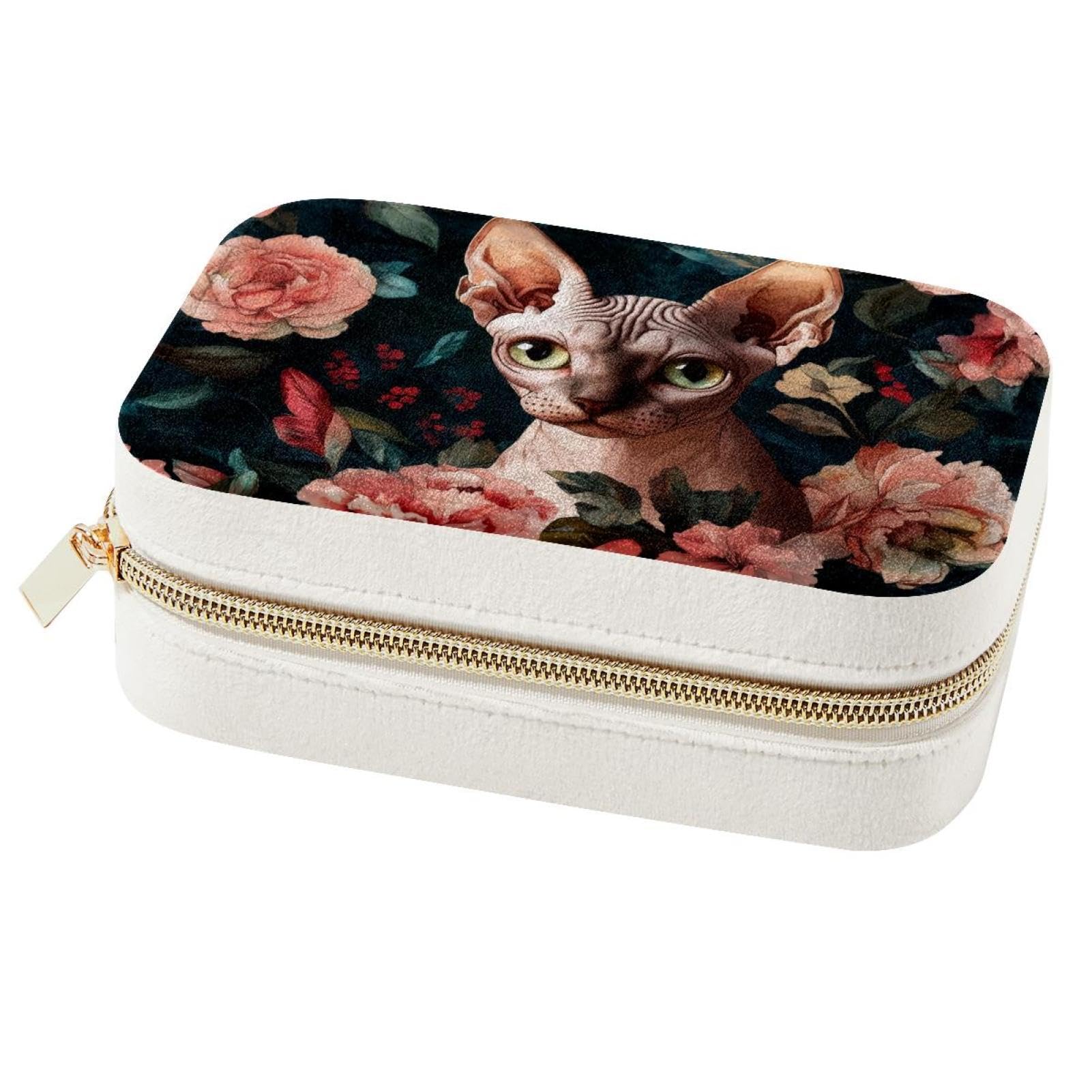 Boîte à bijoux chat sans poils pour ranger bagues et boucles sans les emmêler