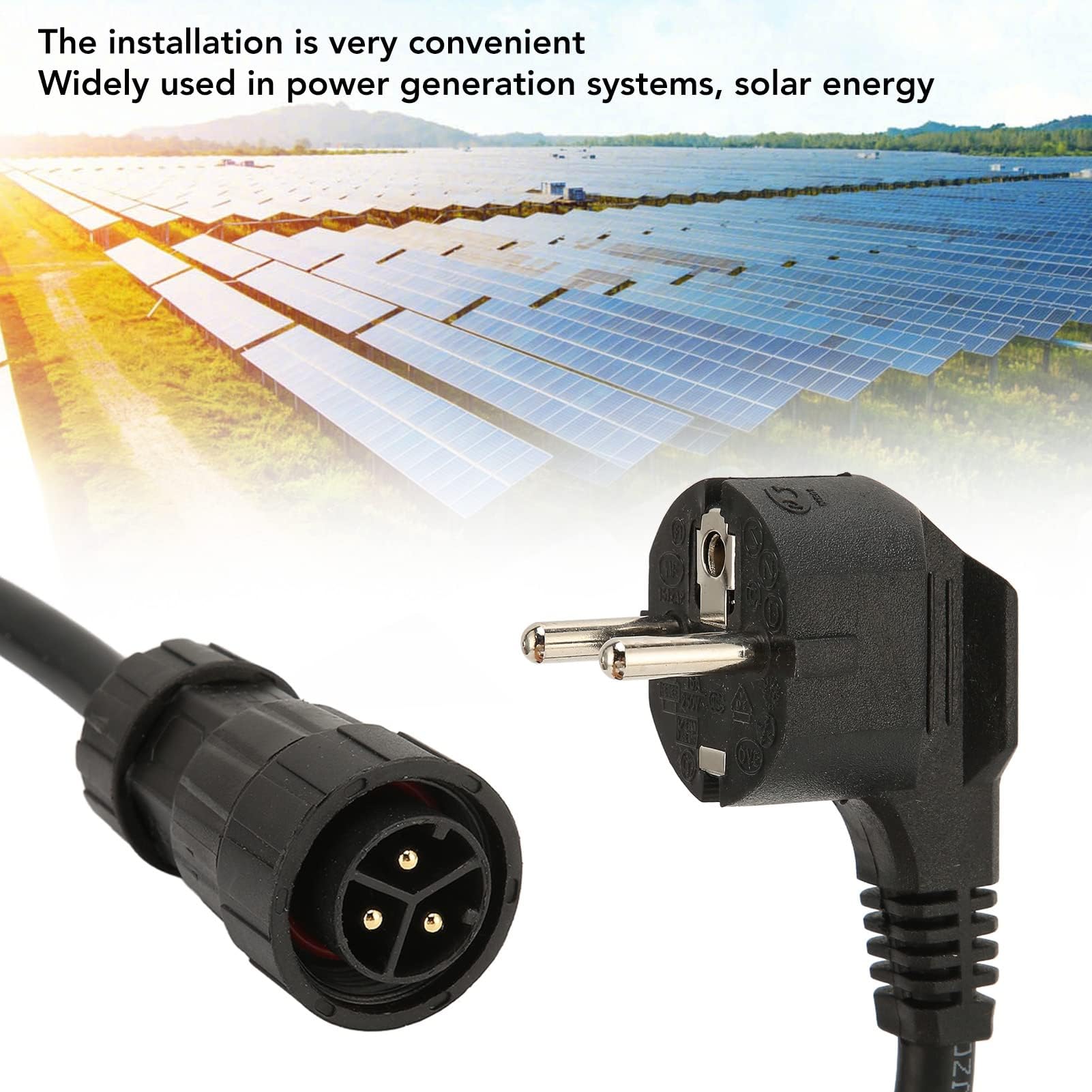 Wechselrichter Kabel Zubehör für Solar Photovoltaik 220V EU mit 3x1,5mm² Solarkabel und AC Netzkabel für WVC Grid Tie Inverter Power