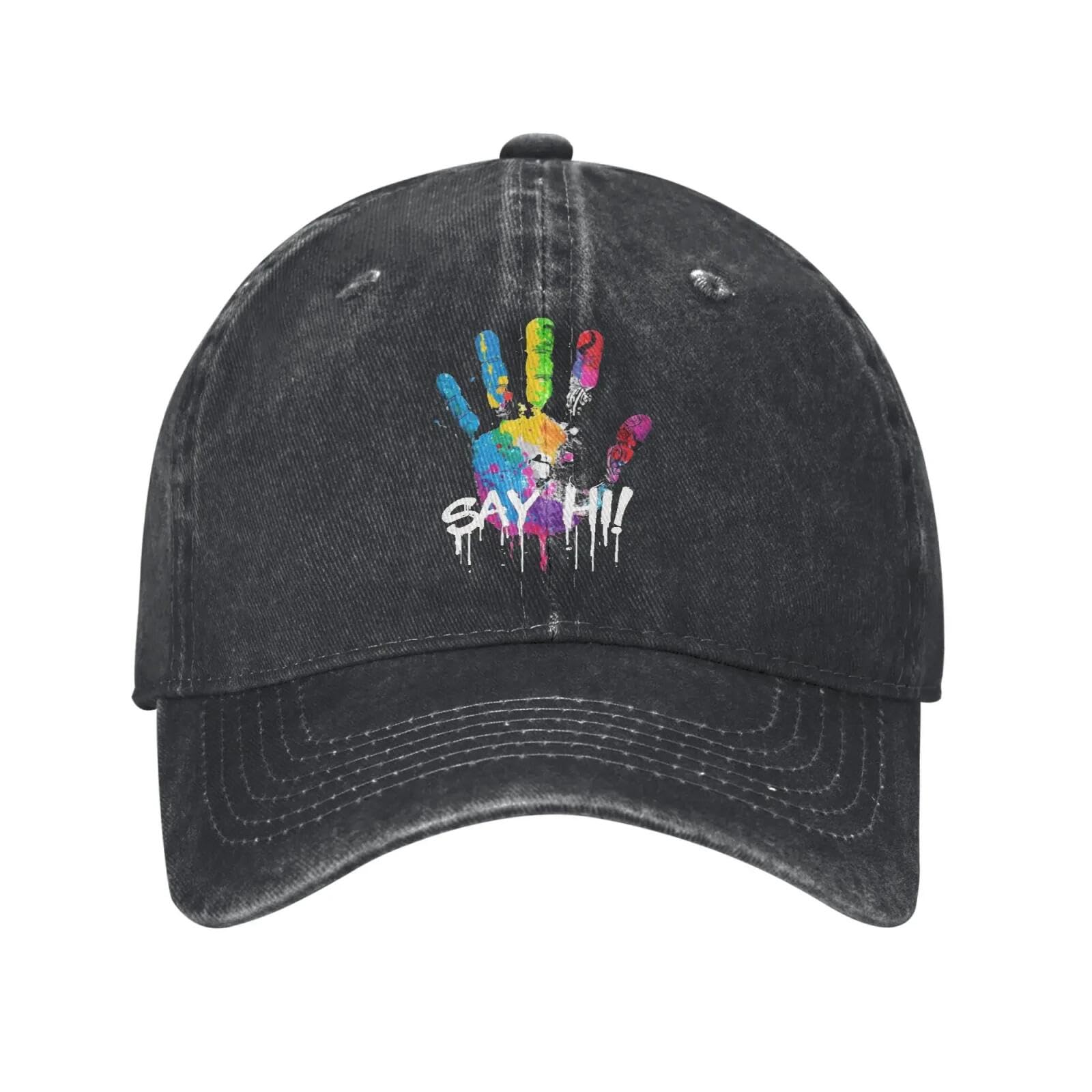 Casquettes de baseball imprimées avec motif empreinte de main colorée mode