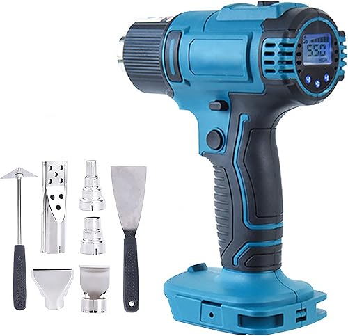 FelRelWel Pistola de calor inalámbrica portátil, kit de herramientas de pistola de calor de temperatura variable con pantalla digital LCD, pistola