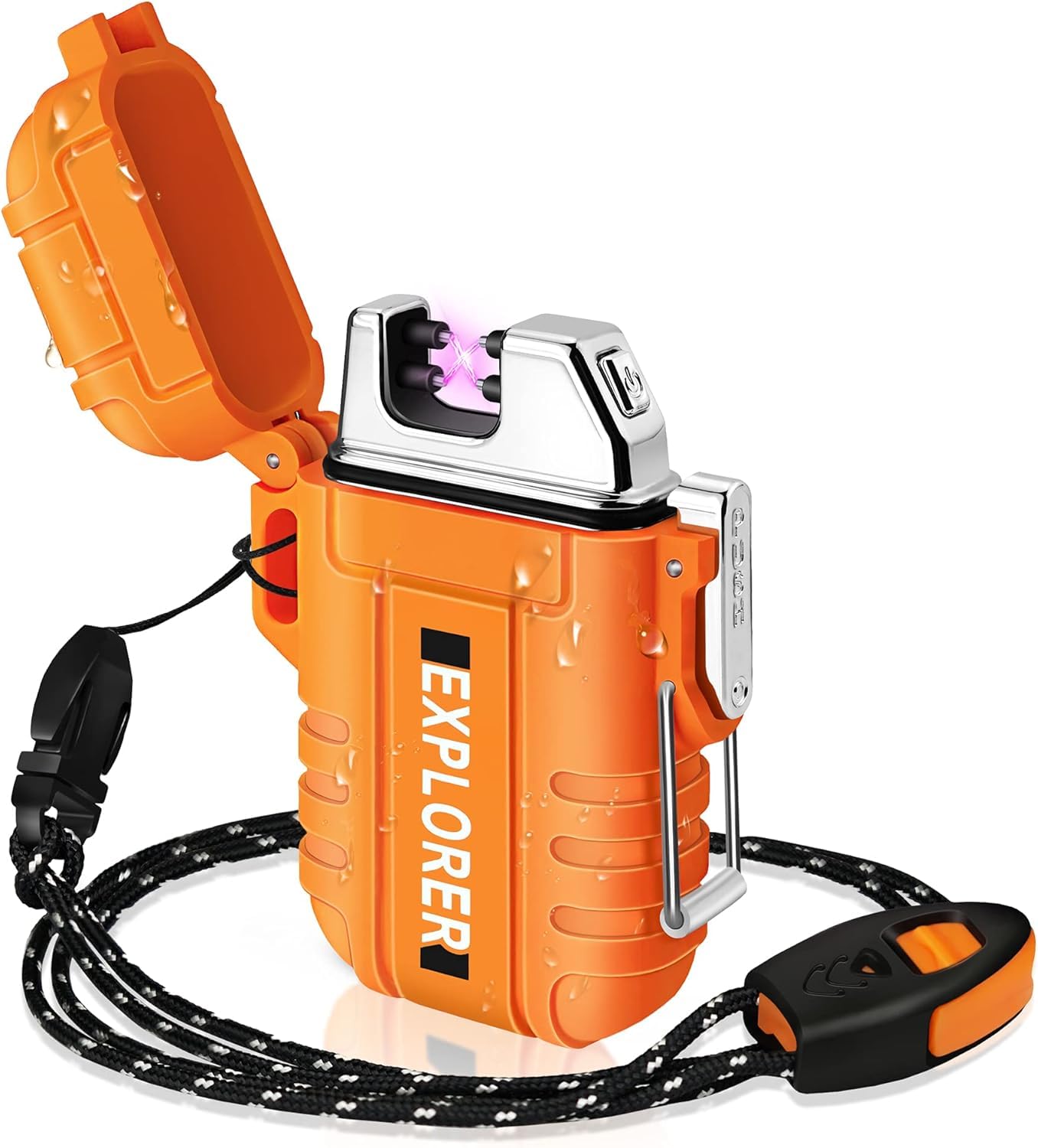 Outdoors Waterproof Lighter USB Electronic Rechargeable Pulse Plasma Lighter Double Arc Plasma Lighters Perfect for Outdoors Camping Hiking