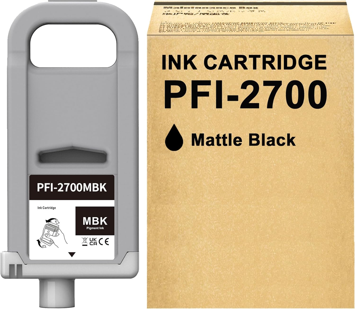 LCL PFI-2700 PFI-2700MBK Pigment Matte Black Ink Cartridge Replacement for Canon PRO-2600 PRO-4600 PRO-6600 GP-2000 GP-4000 GP-4600S GP-6600S Printers (1-Pack)