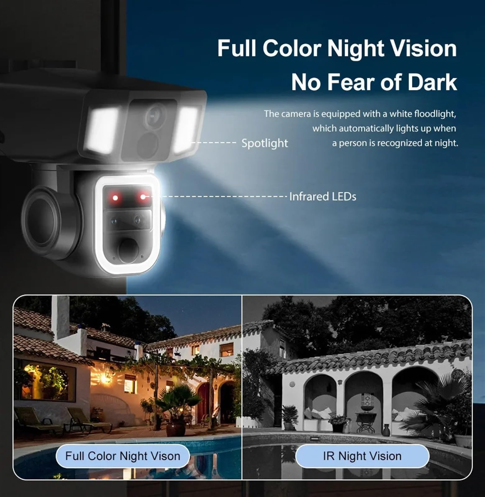 Cámara de Seguridad, Cámara Solar 2 en 1 4G y de Doble Pantalla for Exteriores, 4MP, Tres Lentes, detección PIR Dual, Zoom 10X, cámara CCTV Seguimiento automático(4G WiFi 32GB Card)