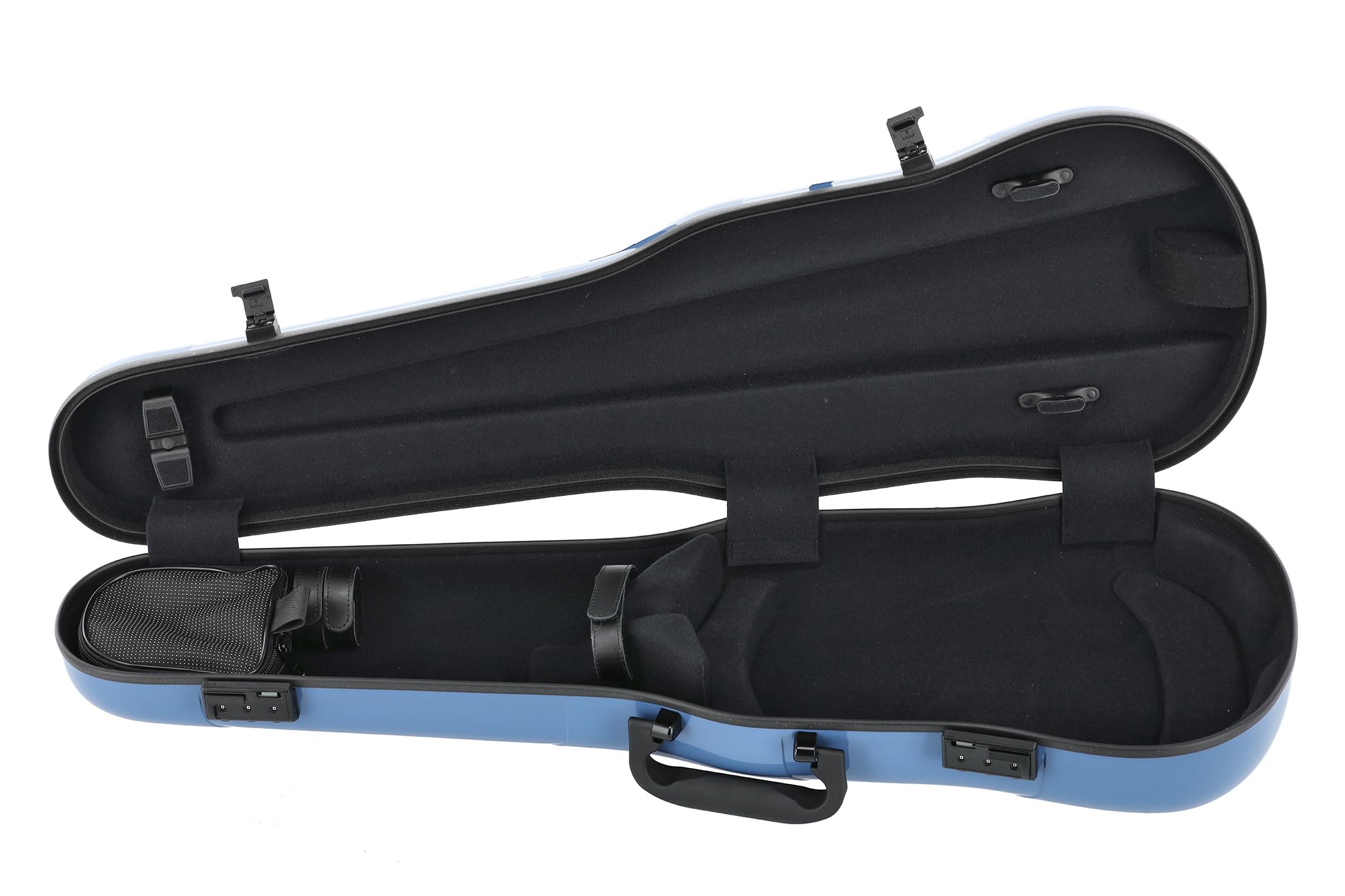 GEWA AIR 1.7 Etuis de forme violon bleu brillant, Fabriqué en Allemagne, haute résistance à la casse