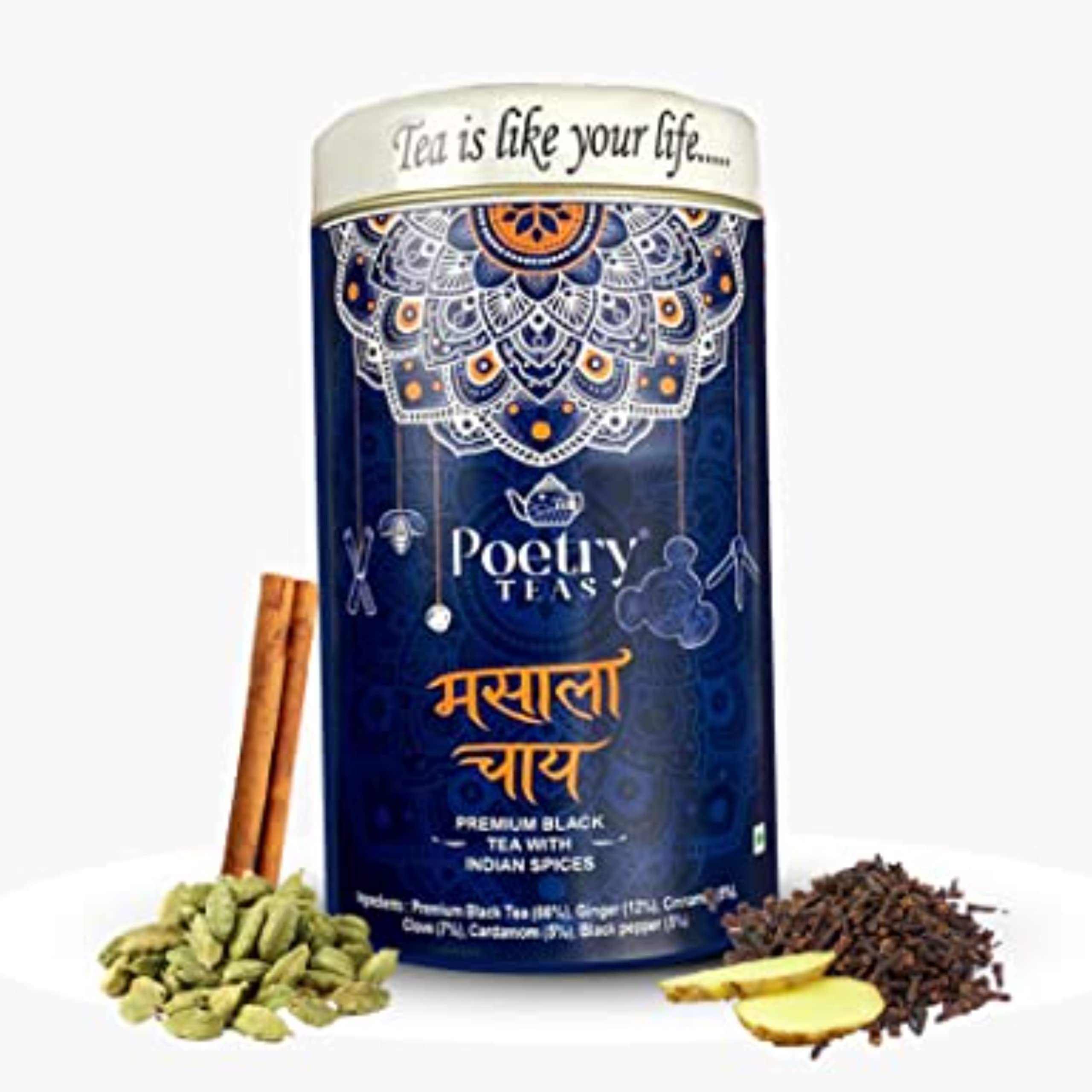 See full amazon price history chart for Poetry Teas - Masala Chai | Premium Black Tea with Spices | Natural | Refreshing | Boosts digestion & immune system | Strong Kadak | Stress Buster | (150 gm) Poetry Teas - Masala Chai | Premium Black Tea with Spices | Natural | Refreshing | Boosts digestion & immune system | Strong Kadak | Stress Buster | (150 gm) (B0BQRL8BHP) Amazon Price History, Amazon Price Tracker