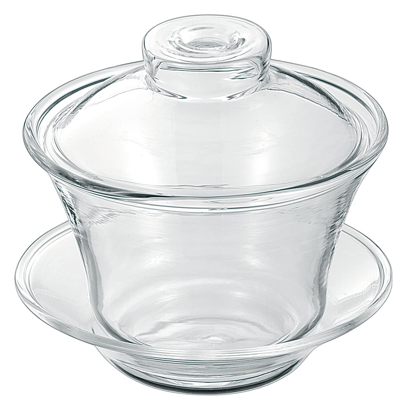 Asahi Heat-Resistant Glass Tea Bowl with Lid
