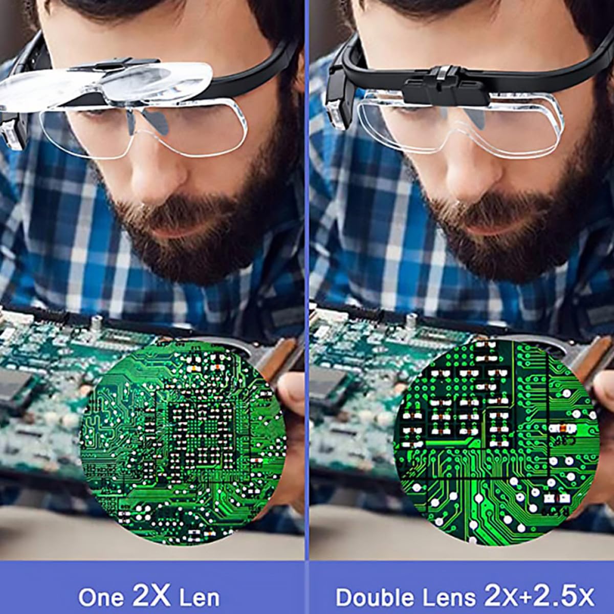 Lupa LED Multifuncional para Lectura y Reparación, 6 Aumentos