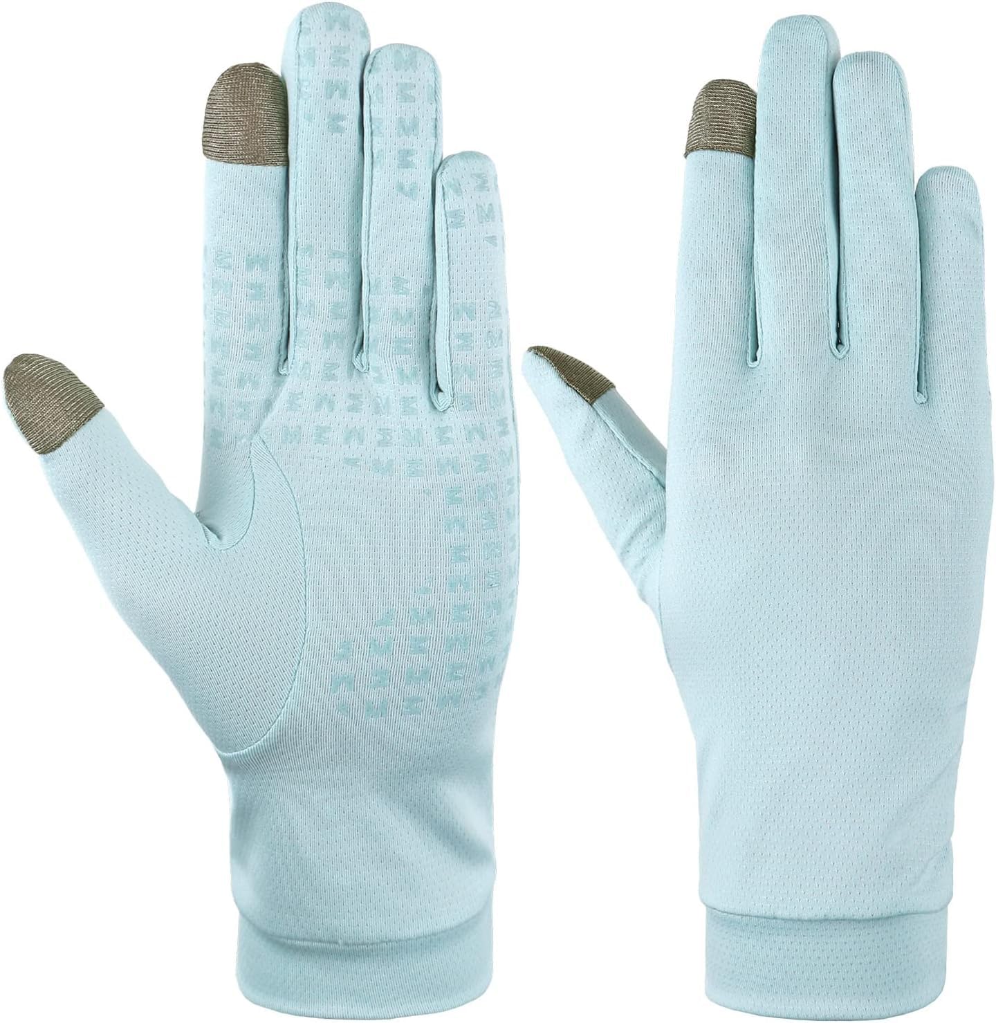 Gants d'été unisexes avec protection UV pour écran tactile UPF50+ Protection solaire pour conduite, randonnée, golf, pêche (bleu, M)