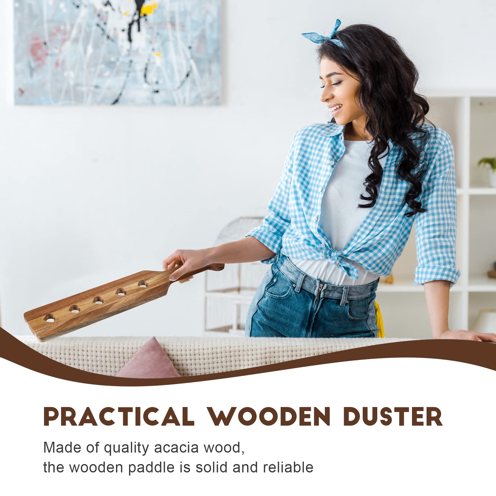 Baderke Valentine Wooden Paddle with Airflow Holes 13.4 Inch Acacia Fraternity or Sorority Greek Wood Paddle Solid Thick Lightweight with Smooth Surface