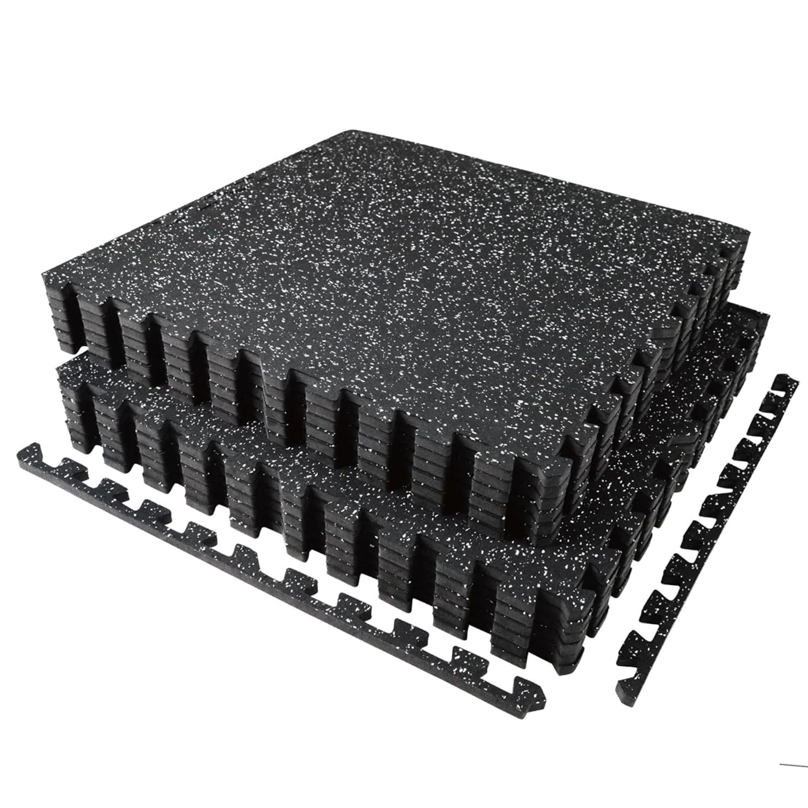 Double Layer Exercise Equipment Mats Rubber Top EVA Foam Interlocking Workout Floor Pads with Shock Absorption and Noise