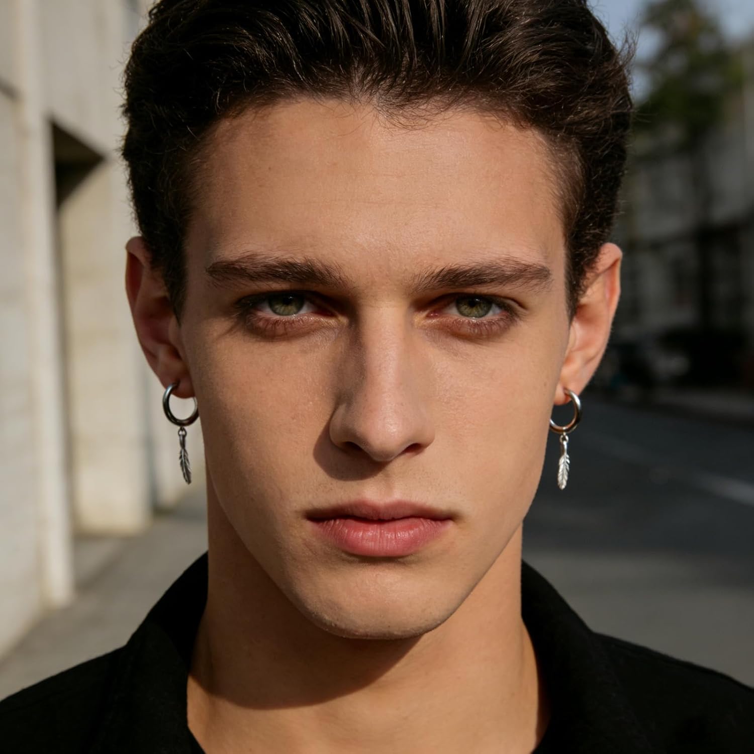 Men's 925 Sterling Silver Plated Hoops Earrings, Hoop for Men Huggie Ear ring Cool, Gift for My Man - Image 5