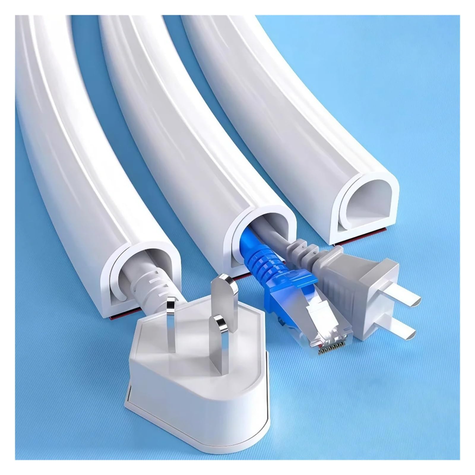 Canalina Passacavi 1pc copertura flessibile del cavo del pavimento Cavo in PVC Filo di gestione del dispositivo di spegnimento della parete Installazione semplice