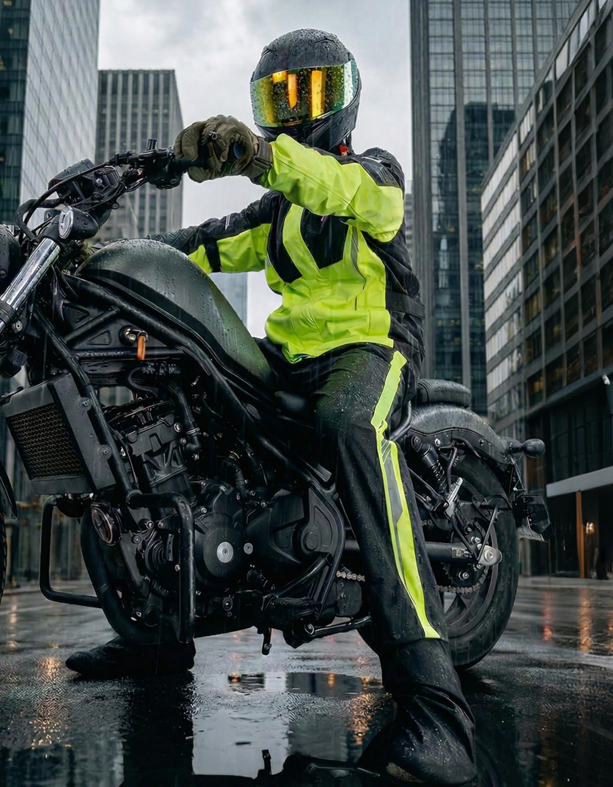KEMIMOTO Traje de lluvia para hombre y mujer, 100% impermeable, transpirable, resistente al viento, chubasquero para camping, senderismo, viajes, ciclismo